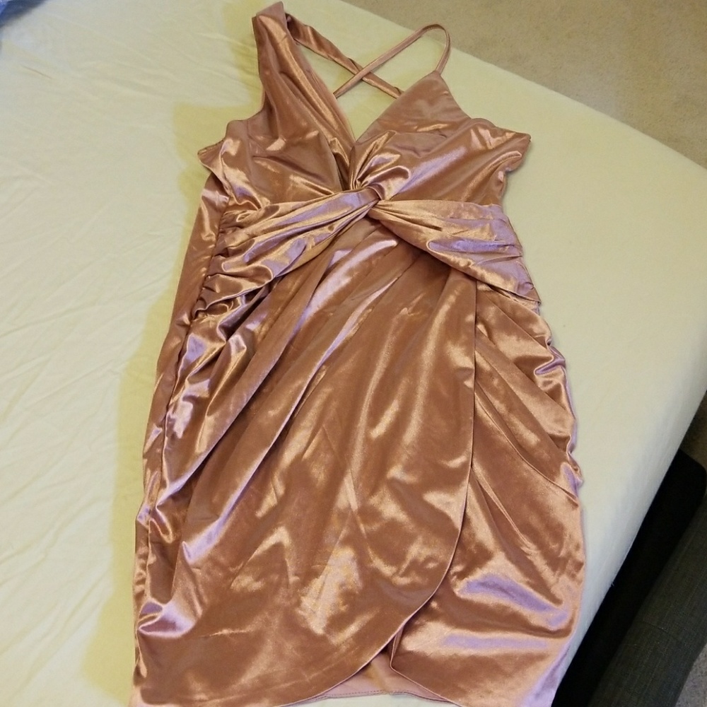 Pink gold night out dress